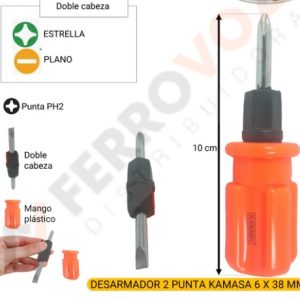 DESARMADOR MINI DE 2 PUNTAS 6 X 38MM KAMASA KM1479