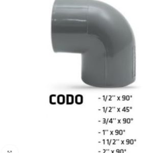 CODO PVC PRESION INYECTADO 2 X 90 S/P EUROTUBO