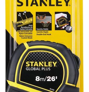 WINCHA 8 M X 25 MM. PLASTICA C/JEBE (MOD. GLOBAL PLUS) STANLEY 30-626