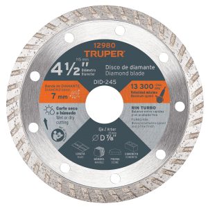 DISCO DE DIAMANTE DE 4-1/2 X 2.2 MM RIN TURBO. TRUPER