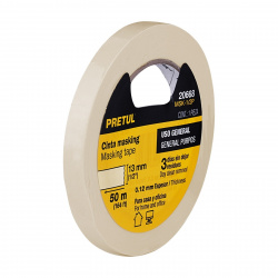 CINTA MASKING TAPE DE 1/2 X 50 M. 20668 PRETUL