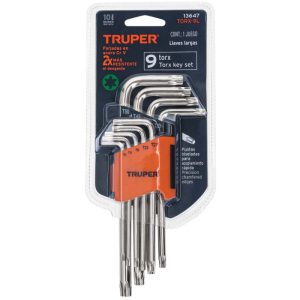 JUEGO DE LLAVE TORX 9 PIEZAS TRUPER 13647