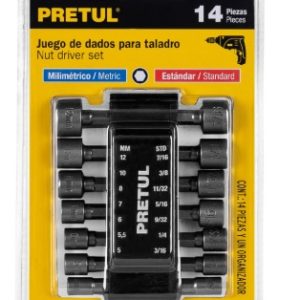 JUEGO DE 14 DADOS MAGNETICOS PARA TALADRO. 12844 PRETUL