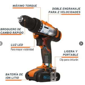 TALADRO INALMBRICO 1/2 20V TALI-18A2-2 TRUPER 11793