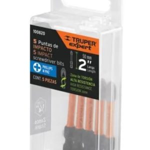 ESTUCHE CON 5 PUNTAS DE CRUZ PH2 DE IMPACTO LARGO 2. 100820 EXPERT TRUPER